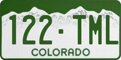 CO license plate 122TML