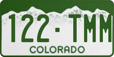 CO license plate 122TMM