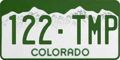 CO license plate 122TMP
