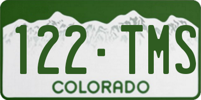 CO license plate 122TMS