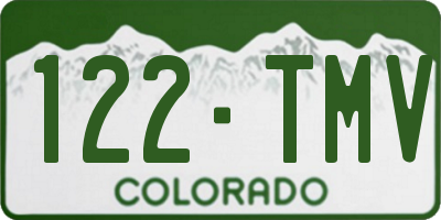 CO license plate 122TMV