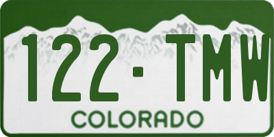 CO license plate 122TMW