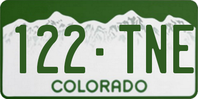 CO license plate 122TNE