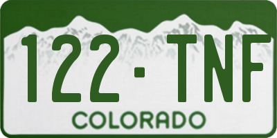 CO license plate 122TNF