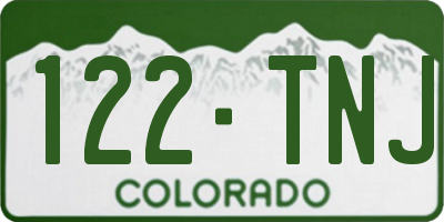 CO license plate 122TNJ