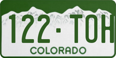 CO license plate 122TOH