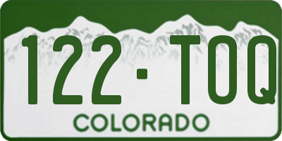 CO license plate 122TOQ