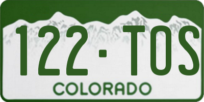 CO license plate 122TOS