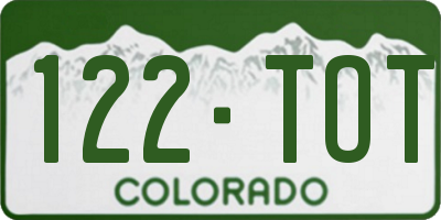 CO license plate 122TOT