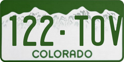 CO license plate 122TOV