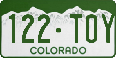 CO license plate 122TOY