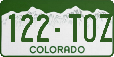 CO license plate 122TOZ