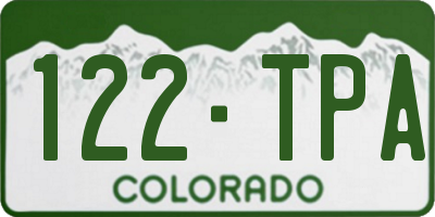 CO license plate 122TPA