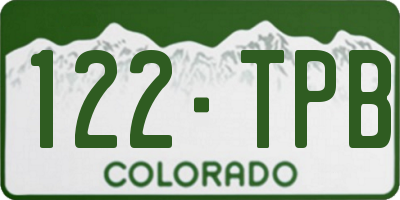 CO license plate 122TPB