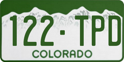 CO license plate 122TPD