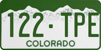 CO license plate 122TPE