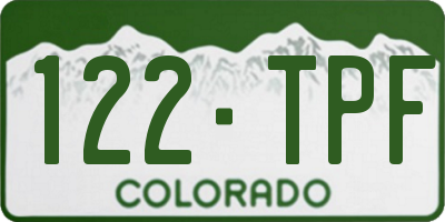 CO license plate 122TPF