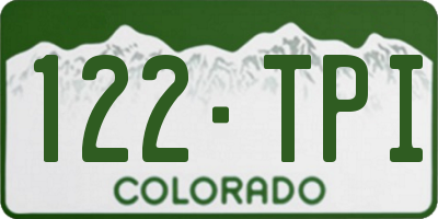 CO license plate 122TPI
