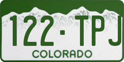 CO license plate 122TPJ