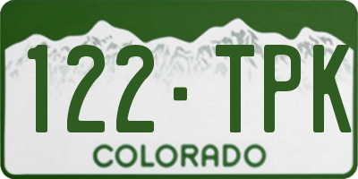 CO license plate 122TPK