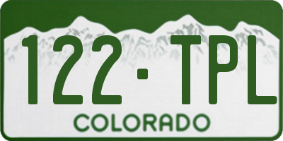 CO license plate 122TPL