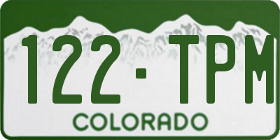 CO license plate 122TPM
