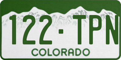CO license plate 122TPN