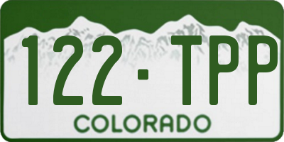 CO license plate 122TPP