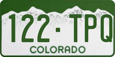CO license plate 122TPQ