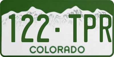 CO license plate 122TPR