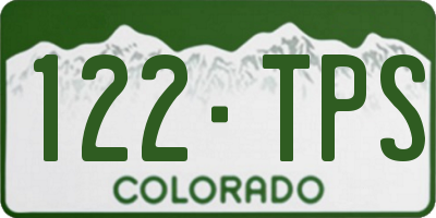CO license plate 122TPS
