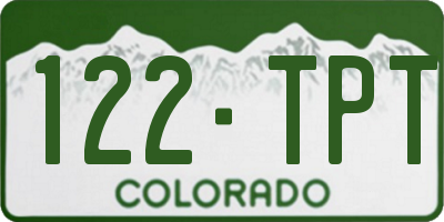 CO license plate 122TPT
