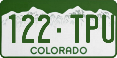 CO license plate 122TPU