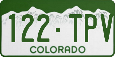 CO license plate 122TPV