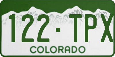 CO license plate 122TPX