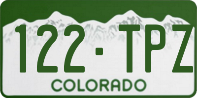 CO license plate 122TPZ