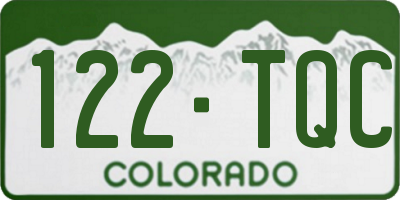 CO license plate 122TQC