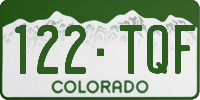 CO license plate 122TQF