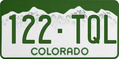 CO license plate 122TQL