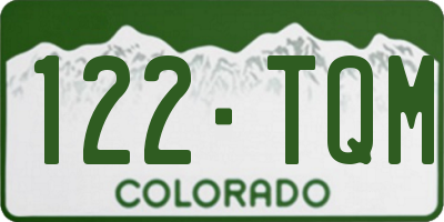 CO license plate 122TQM