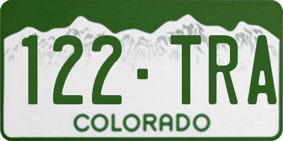 CO license plate 122TRA