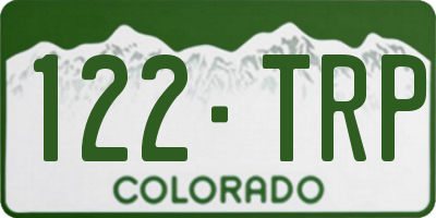 CO license plate 122TRP