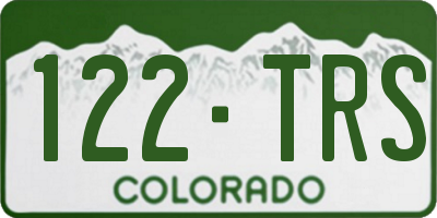 CO license plate 122TRS