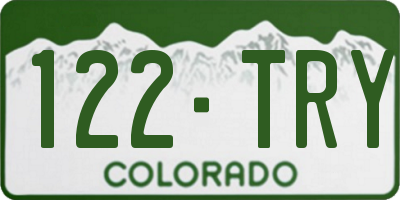 CO license plate 122TRY