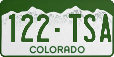 CO license plate 122TSA