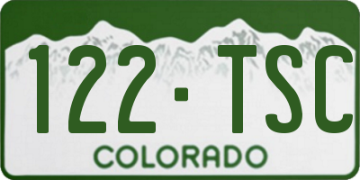 CO license plate 122TSC