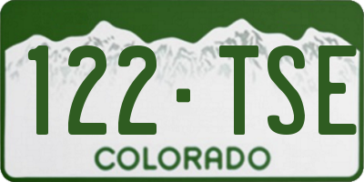 CO license plate 122TSE