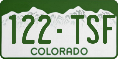 CO license plate 122TSF