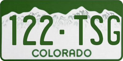 CO license plate 122TSG