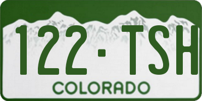CO license plate 122TSH